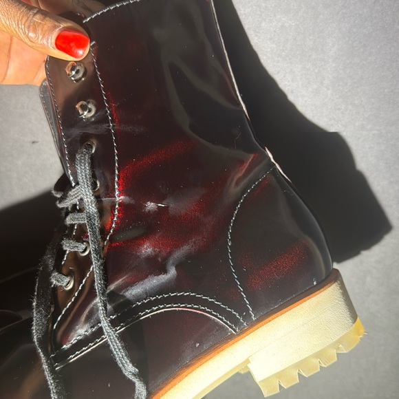 Aquatalia Oxblood Leather Lace Up Ankle Boots - Picture 6 of 17